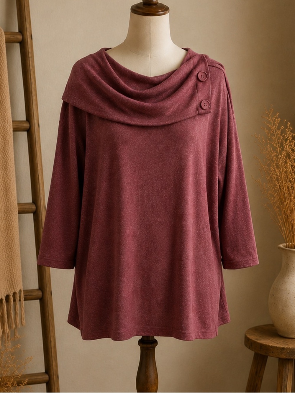Db Sunday Women's Pink Sweater 3/4 sleeve Size XL